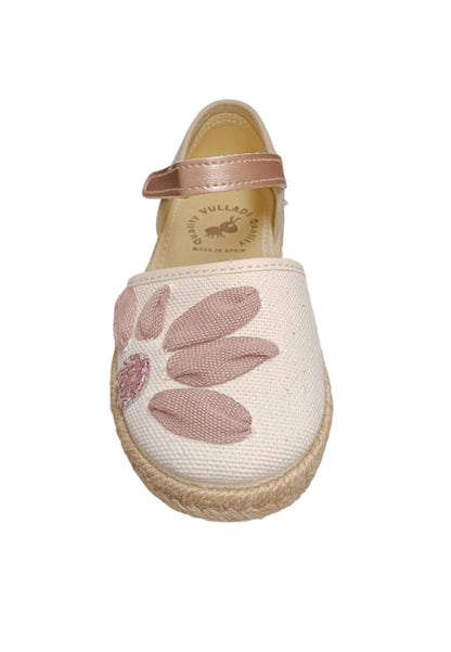 Espadrillas bambina Vul-Ladi Carla beige rosa tela velcro summer style