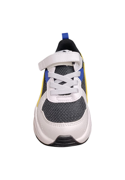 Scarpe sneakers Bambini e ragazzi PUMA TRINITY  bianco-nero-giallo laccio elastico e velcro