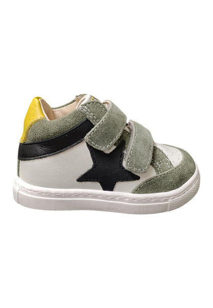 Scarpe sneakers Bimbo ciao STAR BABY  bianco-verdone-nero velcro