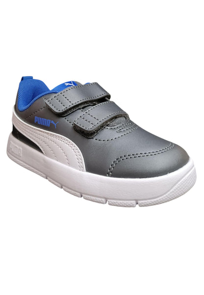 Scarpe sneakers Bambini e ragazzi PUMA COURTFLEX  nero-bianco-blue laccio elastico e velcro