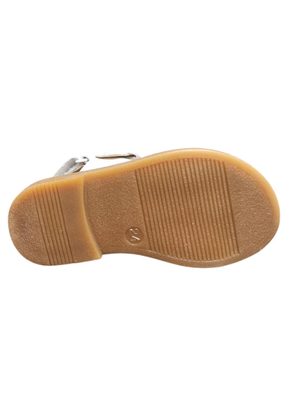 Sandalo bambina Platis Open Classic bianco pelle - Sandalo da passeggio con velcro