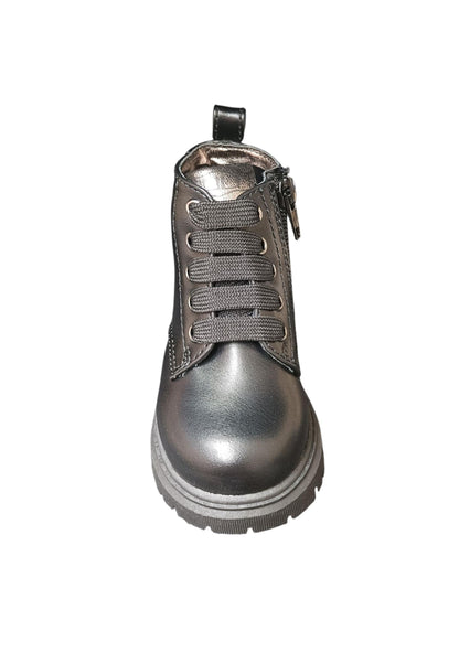 Anfibio bambino Cult Martin nero argento pelle zip laterale urban style