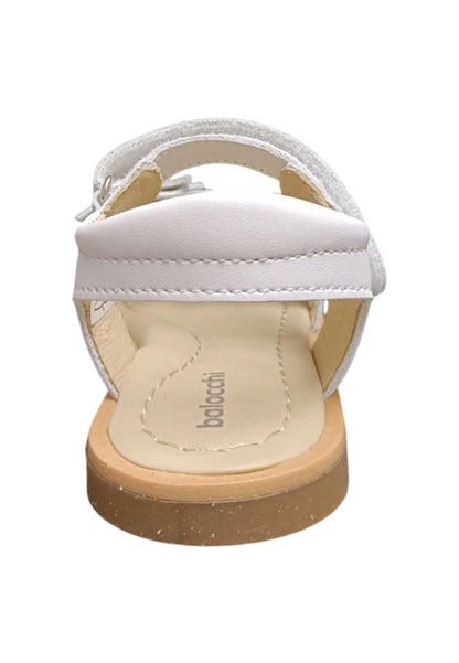 Sandalo bambina Balocchi Ponza bianco pelle - Sandalo da passeggio con velcro