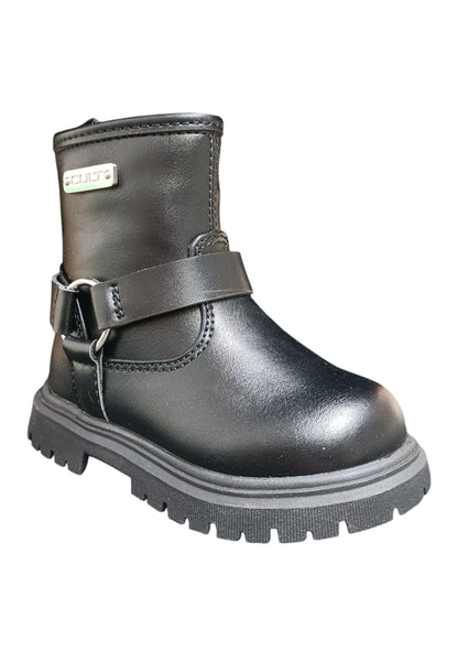 Stivaletti bambino Cult Martin nero pelle - Stile urban con zip laterale