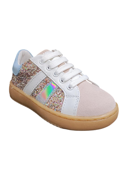 Scarpe sneakers Bambine e ragazze balducci lymn  grigio-bianco-celeste-multicolor-beige laccio e zip laterale