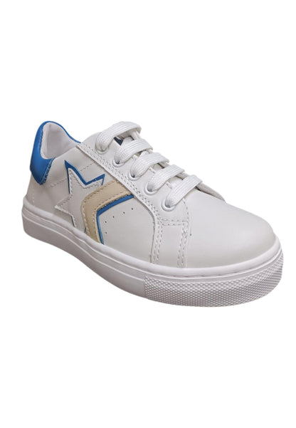 Scarpe sneaker Bambini e ragazzi balducci BUTTER  bianco-blue laccio e zip laterale