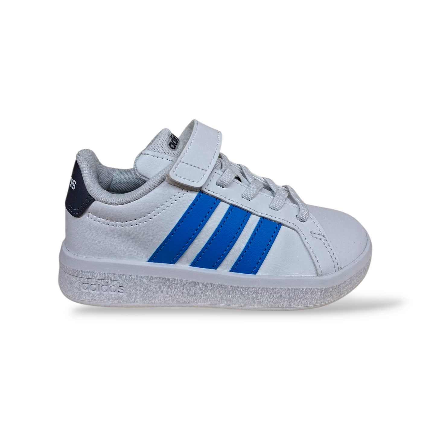 Sneakers bambino Adidas Grand Court 3.0 bianco celeste pelle