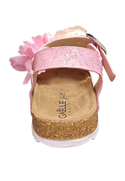 Sandali bambina Gaelle Birk rosa bianco pelle glitter