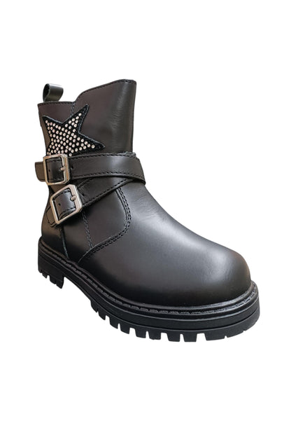 Stivaletti bambina Balducci River nero pelle - Stile italiano con zip laterale