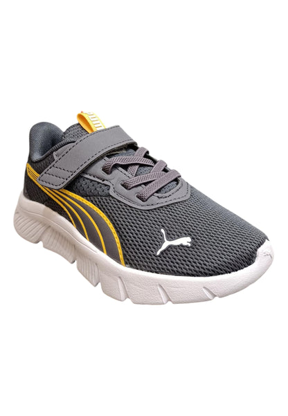 Scarpe sneakers Bambini e ragazzi PUMA flexfocus  grigio-giallo laccio elastico e velcro