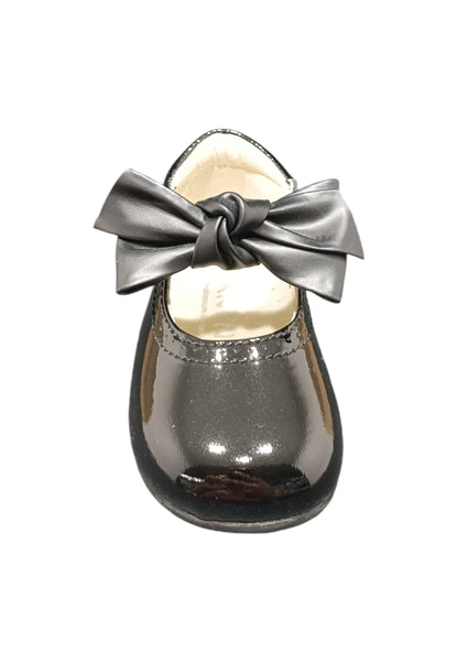 Ballerina primi passi Panyno B1528 nero vernice fibbia fiocco estraibile