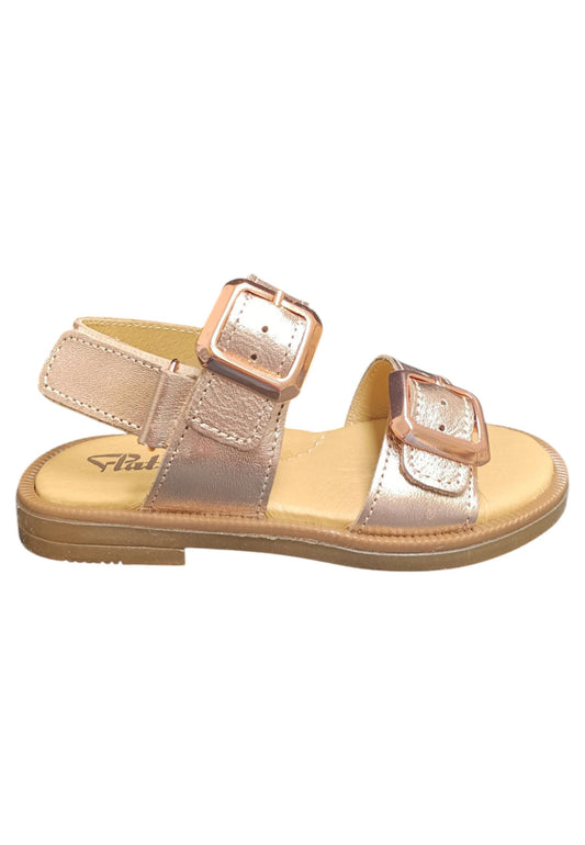 Sandalo bambina Platis Open Classic cipria laminato - Sandalo da passeggio con velcro